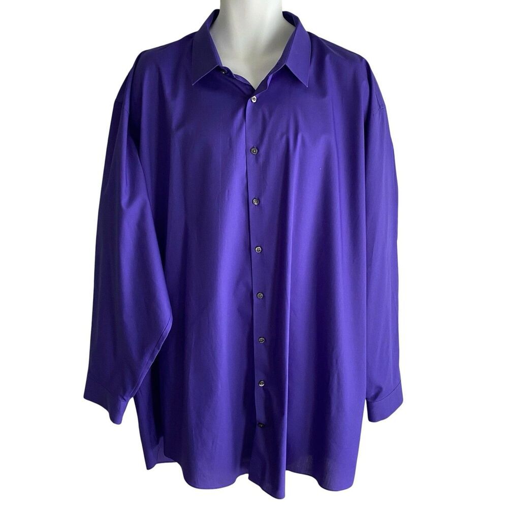 J. Ferrar Shirt Mens 20 Purple Big & Tall Stretch Long Sleeve Classic Fit